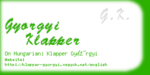 gyorgyi klapper business card